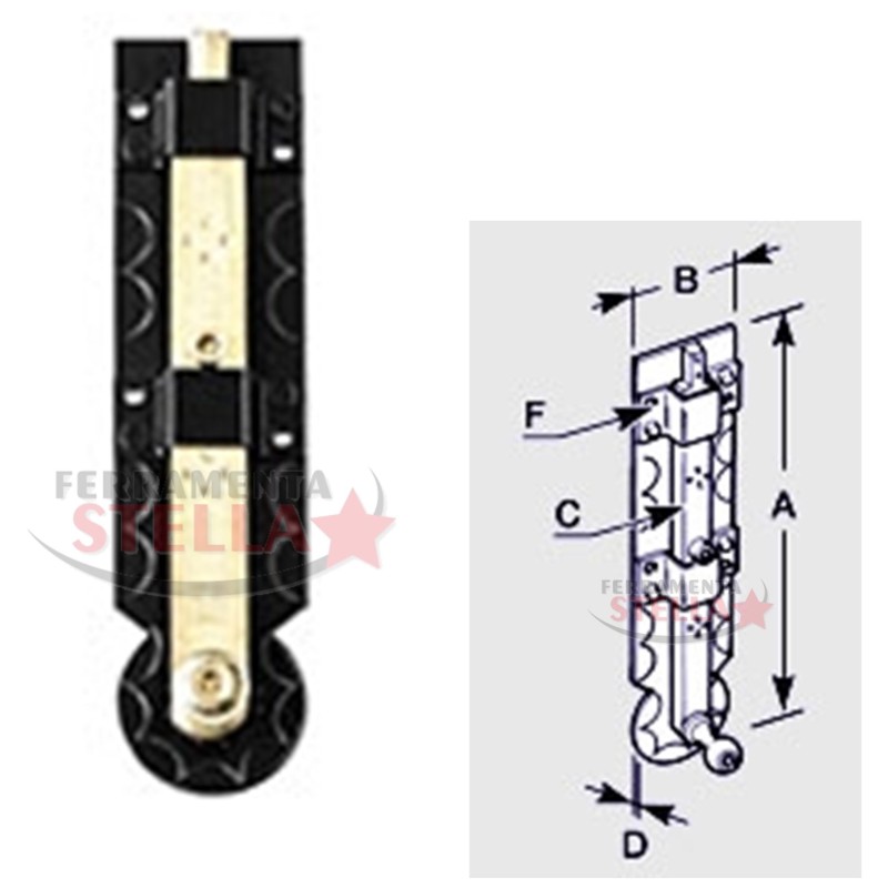 CATENACCIO FERRO BATTUTO A CODA VERTICALE CON USCITA RETTANGOLARE