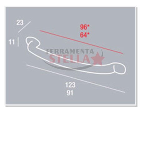 MANIGLIA MANIGLIETTA ORO MANIGLIE MOBILE ANTA ANTE CASSETTO CASSETTI 96MM ITALIA