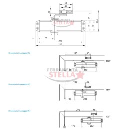 MAB CHIUDIPORTA A BRACCIO AEREODINAMICO DC 120 SENZA FERMO NERO RALLENTATORE PORTA