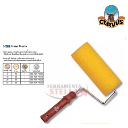 RULLO IN SPUGNA PER VERNICIARE PITTURARE PITTURA SMALTO VERNICE GRANA MEDIA 20CM
