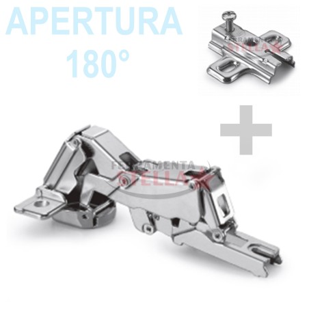 CERNIERA CERNIERE TIPO SALICE APERTURA 180∞ GRADI PER ANTE PENSILI MOBILI CON BASE