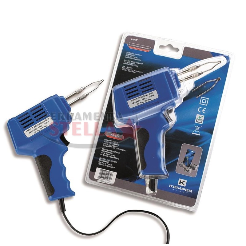SALDATORE ISTANTANEO A PISTOL STAGNO ELETTRICO 100 W PER STAGNATURA SALDA FILO