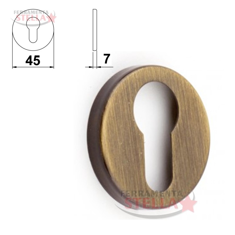 BOCCHETTA ROSETTA FORO YALE PER MANIGLIE 45 BRONZO x BLINDATA