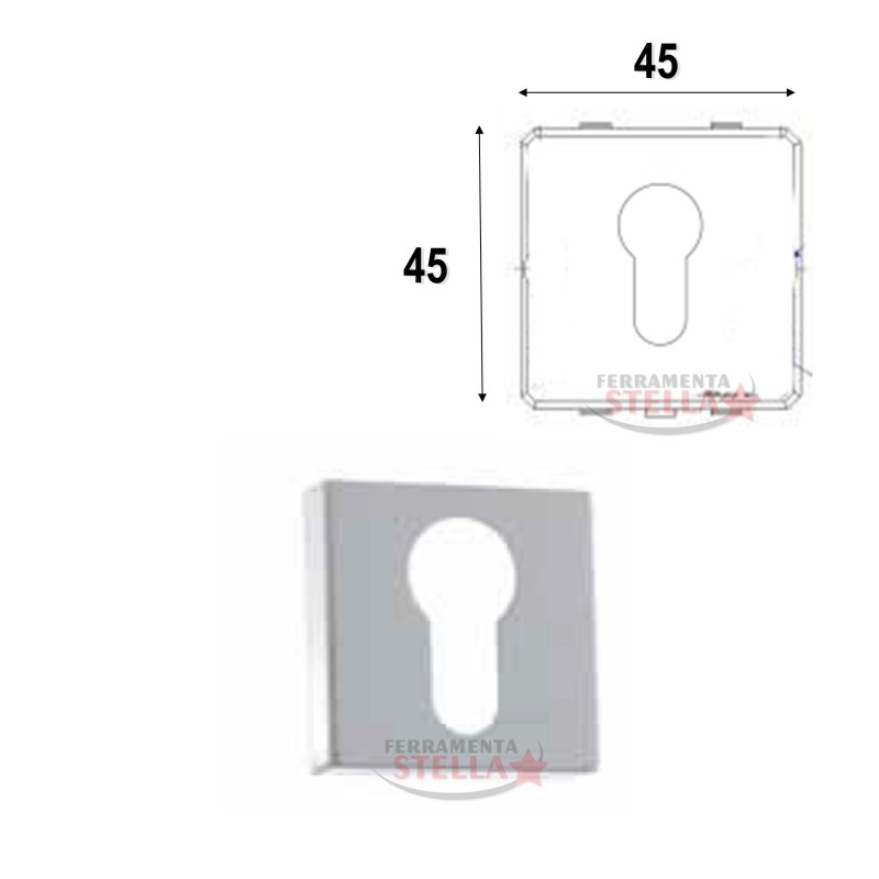 BOCCHETTA ROSETTA FORO YALE PER MANIGLIE 45 ORO x BLINDATA