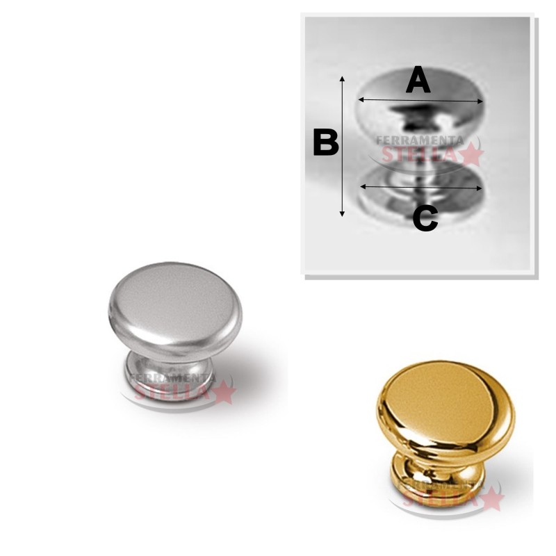 POMOLINO - POMOLO PER MOBILI IN OTTONE 715 - CROMO SATINATO