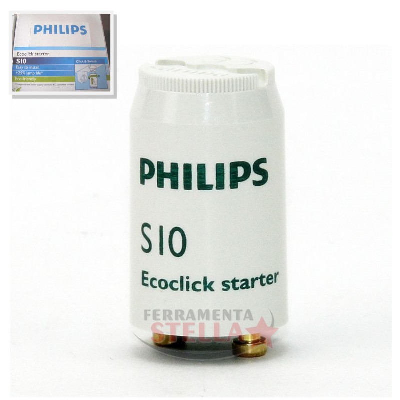 STARTER PHILIPS PER NEON LAMPADE FLUORESCENTI LAMPADA S10 4-65W - 220 - 240W