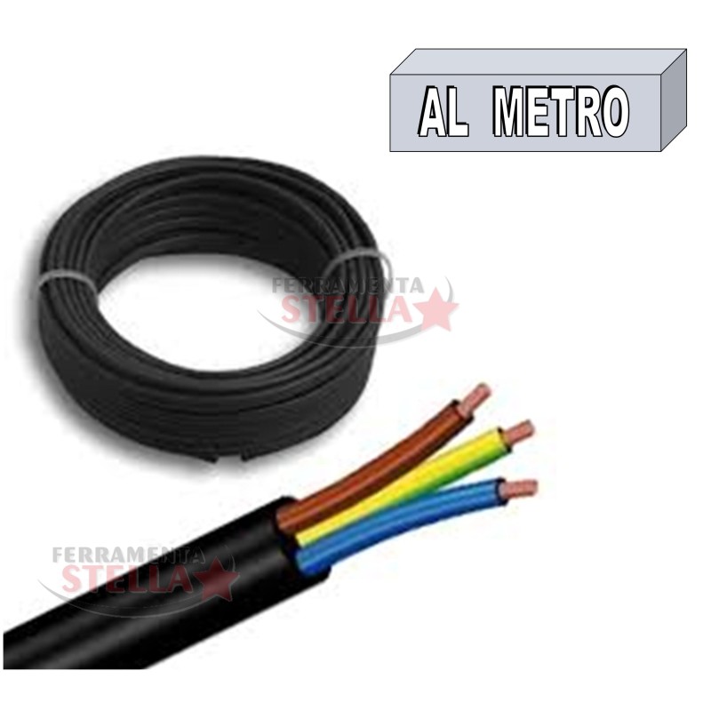 CAVO ELETTRICO SIMILGOMMA TRIPOLARE H05VV-F NERO 3X0.75