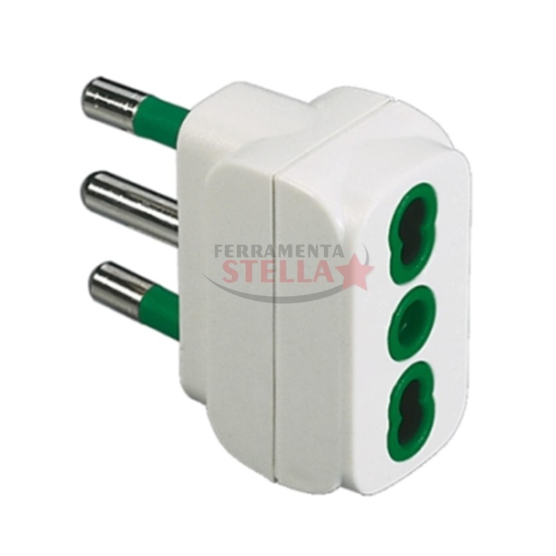 ADATTATORE TRIPLO RIDUTTORE SPINA 16/A PRESA 10/16A FANTON 82180 SOTTOCOSTO!!