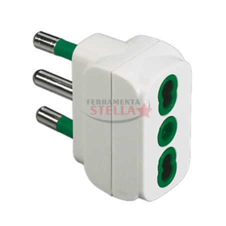 ADATTATORE TRIPLO RIDUTTORE SPINA 16/A PRESA 10/16A FANTON 82180 SOTTOCOSTO!!
