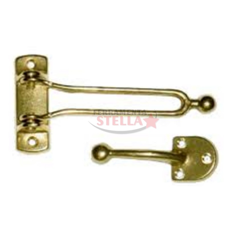 GANCIO SICUREZZA CHIUDI BLOCCA PORTA INGRESSO LUCCHETTO SPIONCINO OTTONE LUCIDO