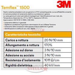NASTRO ISOLANTE ISOLATO NERO 3M IN PVC  ELETTRICISTA TEMFLEX 1500
