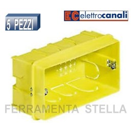 5 PEZZI CASSETTA SCATOLA PORTAFRUTTO RETTANGOLARE 4 POSTI 504 ELETTROCANALI