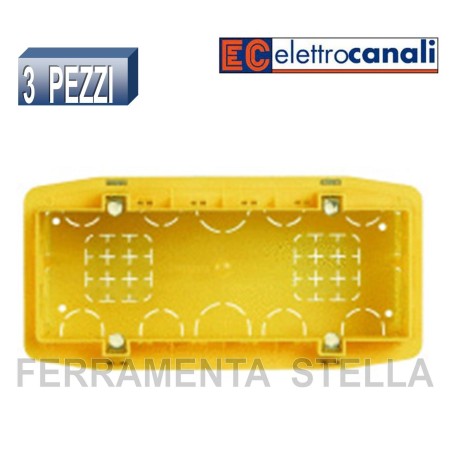 5 PEZZI CASSETTA SCATOLA PORTAFRUTTO RETTANGOLARE 4 POSTI 504 ELETTROCANALI