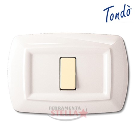 PLACCA PLACCHETTA BIANCA 1 POSTO COPRINTERRUTTORE TONDO' MAGIC INTERRUTTORI LUCE IN TECNOPOLIMERI