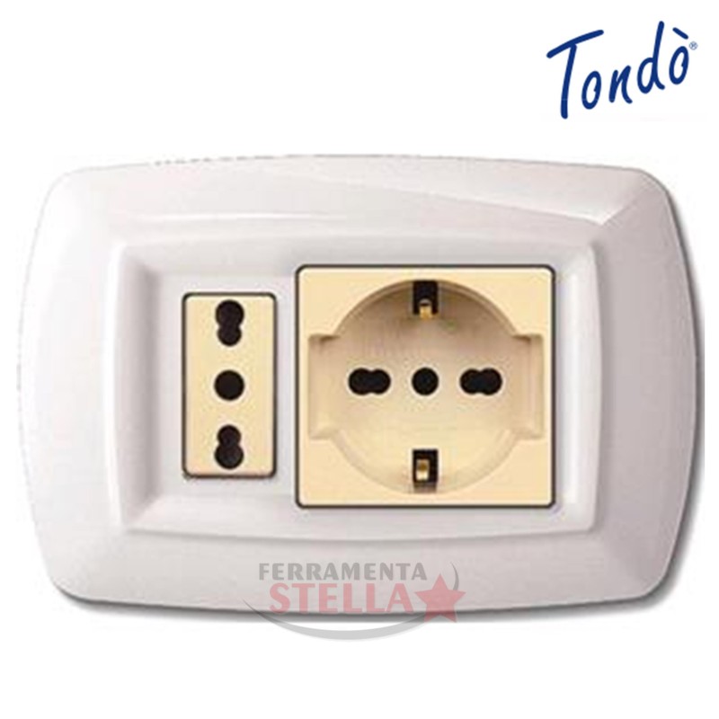 SUPPORTO PLACCA PLACCHETTA BIANCA SCHUKO COPRINTERRUTTORE TONDO' MAGIC UNEL