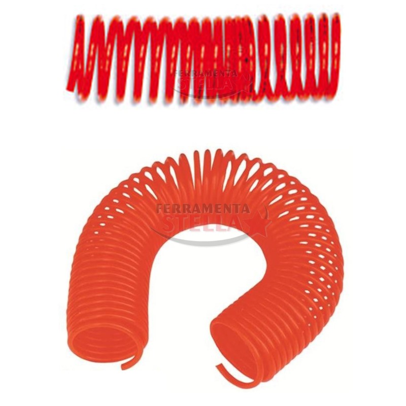 TUBO SPIRALATO SPIRALE x ARIA COMPRESSA ESTENSIBILE 15 MT COMPRESSORE 8X6 SENZA ACCESSORI