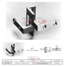 CERNIERA CERNIERE OTTONE LUCIDO PER MOBILI MOBILE ANTA ANTE PORTA DOPPIA 20 MM