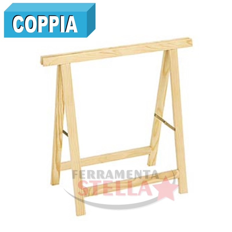 COPPIA CAVALLETTI CAVALLETTO PITTORE MULTIUSO LEGNO RICHIUDIBILE PIEGHEVOLE