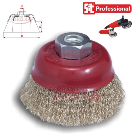 SPAZZOLE A TAZZA T80 X FLEX M14 ACCIAIO OTTONATO