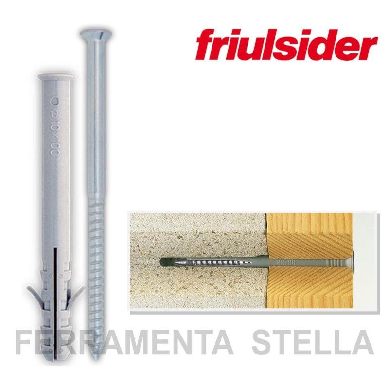 TASSELLO ANCORANTE PROLUNGATO in NYLON MATTONE PIETRA LEGNO CALCESTRUZZO