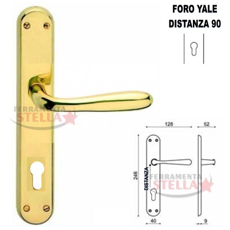 MANIGLIA GOCCIA - RUGGIADA CON PLACCA FORO YALE